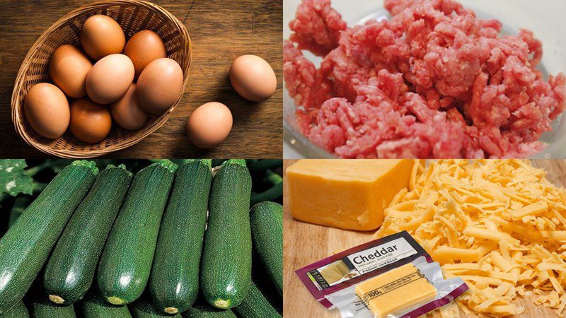 Ingredients for beef cheese omelet