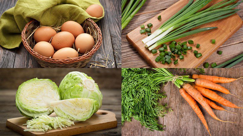 Ingredients for the dish of fried egg rolls with cheese and cabbage rolls