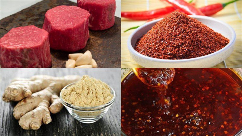 Ingredients for making beef floss