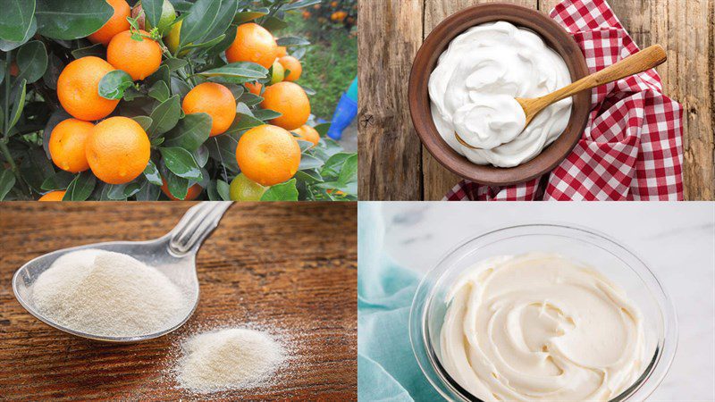 Ingredients for the tangerine cheesecake