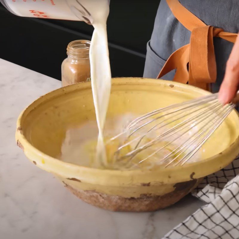 Step 1 Prepare the egg and milk mixture for French toast using an air fryer