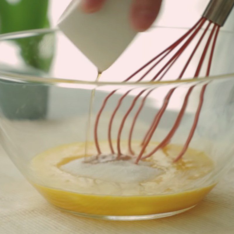 Step 1 Whisking eggs Chocolate Crepe Rolls