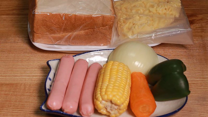 Ingredients for sausage pizza sandwich and cold cuts