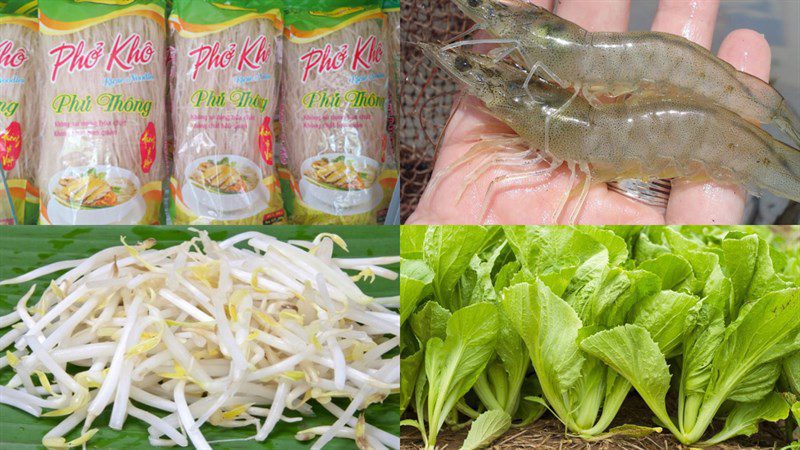 Ingredients for the dish 2 ways to make grilled pho