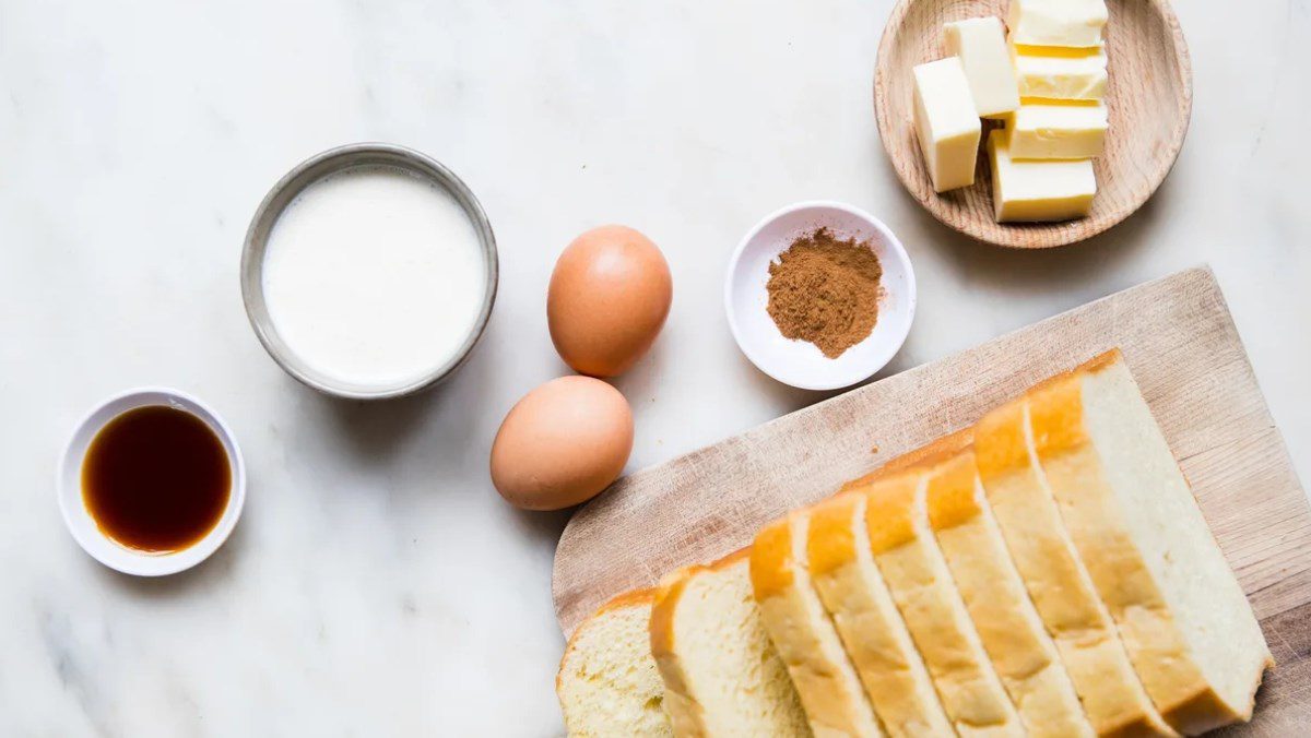 Ingredients for making french toast