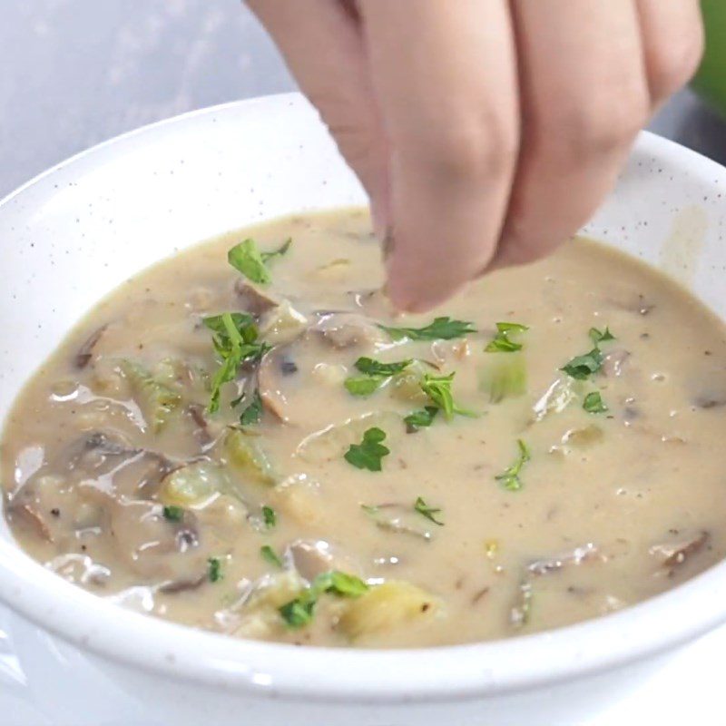 Step 3 Completion Celery mushroom soup