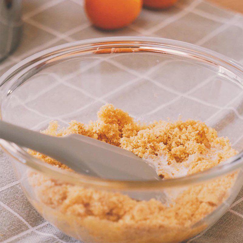 Step 1 Making the base of the Tangerine Cheesecake