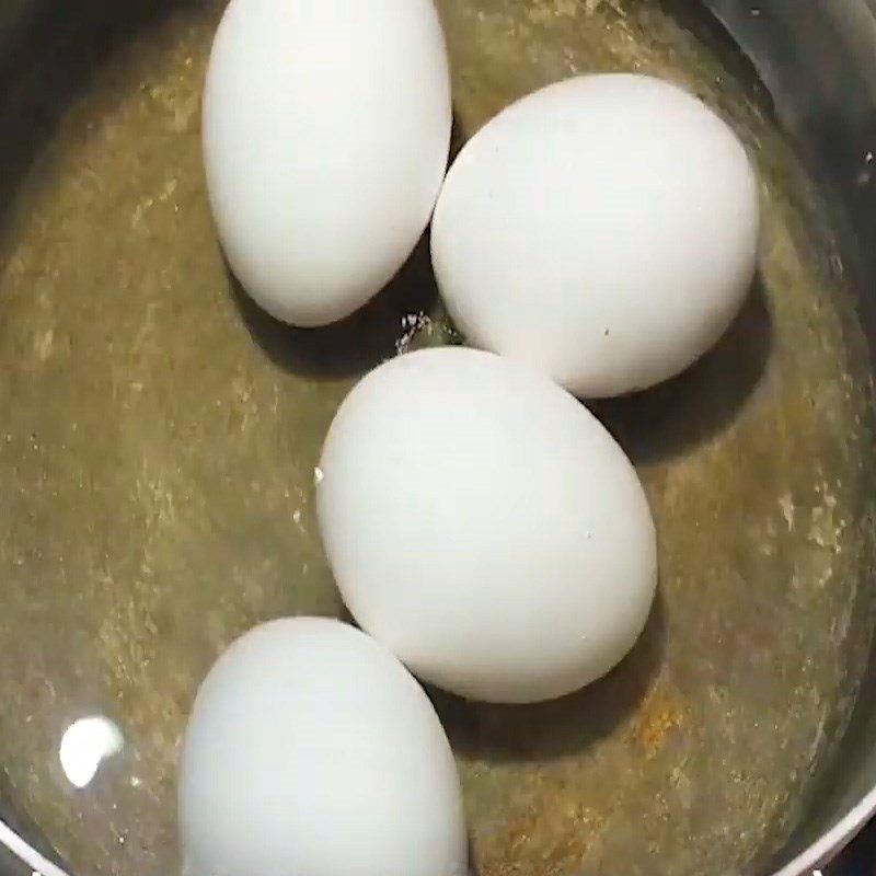 Step 3 Boil the eggs Braised pork with coconut milk