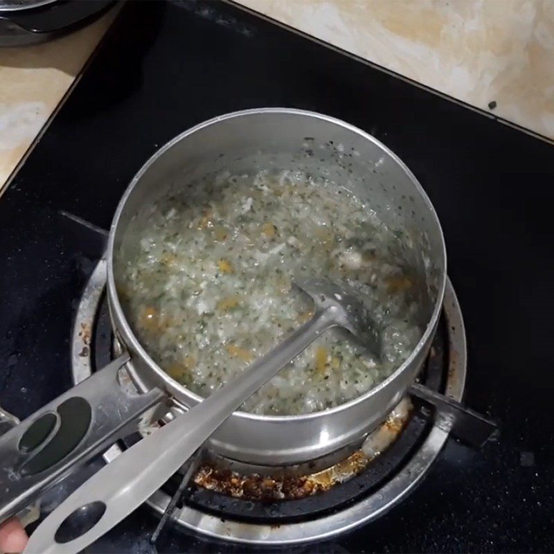 Step 2 Cooking porridge Catfish porridge with pumpkin and Amaranth