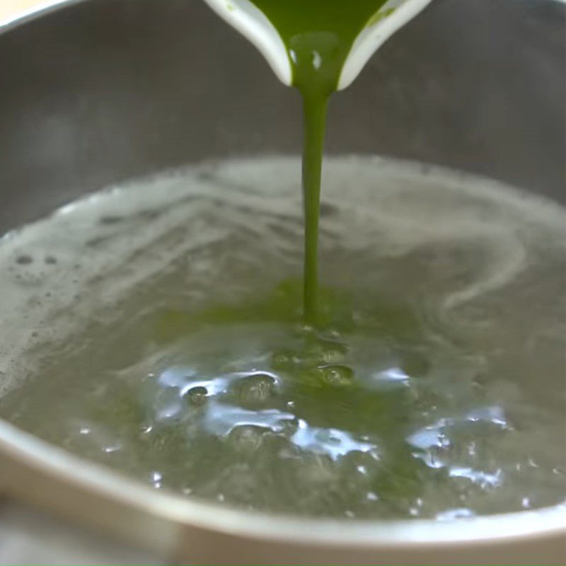 Step 1 Make green tea jelly for Matcha red bean Bingsu