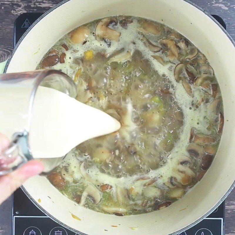 Step 2 Cook the soup Celery mushroom soup