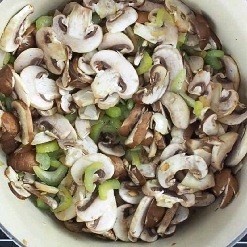 Step 2 Cook the soup Celery mushroom soup