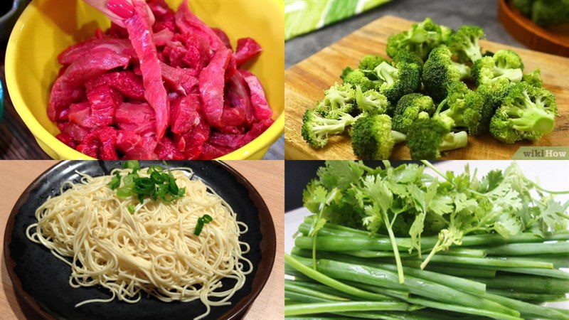 Ingredients for stir-fried beef noodles