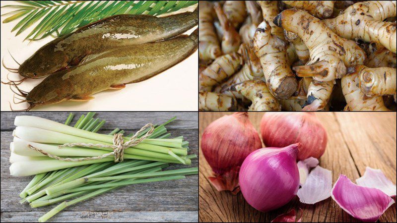 Ingredients for ginger-stewed catfish