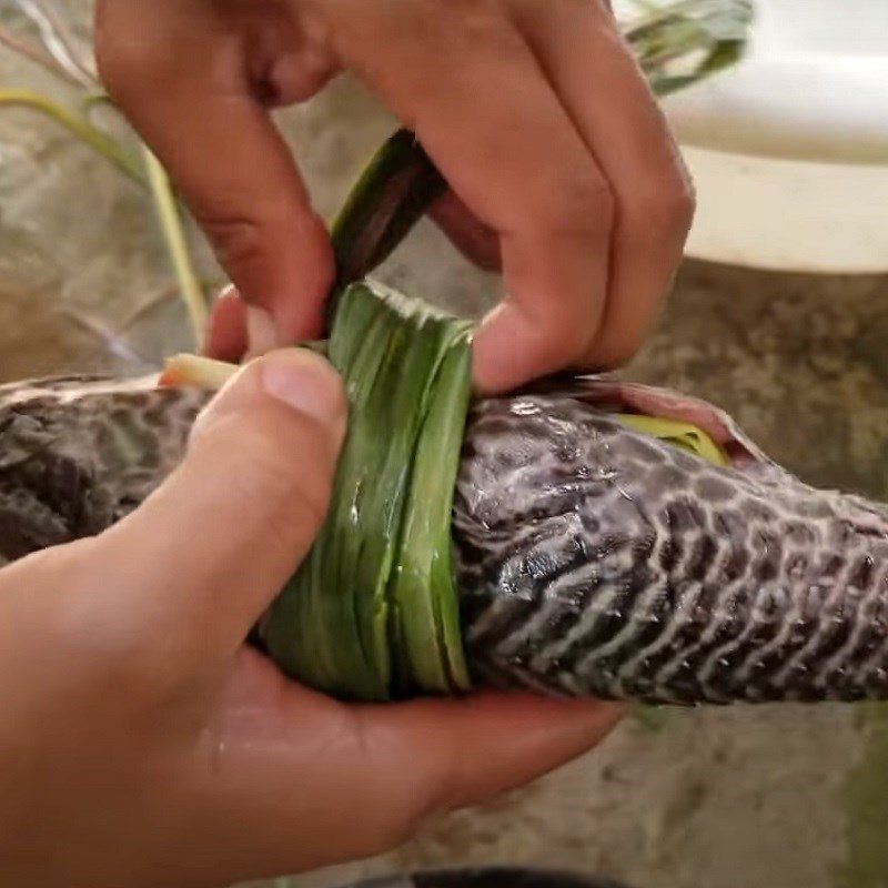 Step 1 Prepare the fish Grilled glass catfish with lemongrass