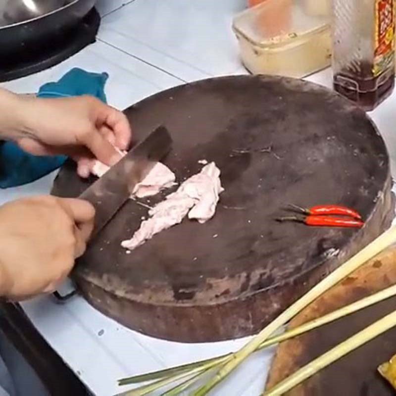 Step 1 Prepare the pork belly Stir-fried Pork Belly with Lemongrass and Chili