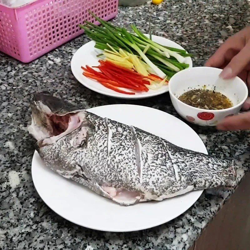 Step 1 Prepare the ingredients for Steamed Grouper with Pickled Mustard Greens