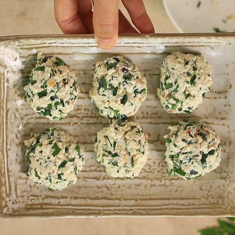 Step 3 Shape and fry the cake for Moringa Tofu Cake