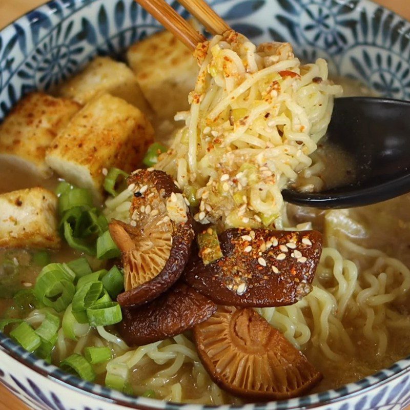 Step 6 Final product of vegetarian miso ramen