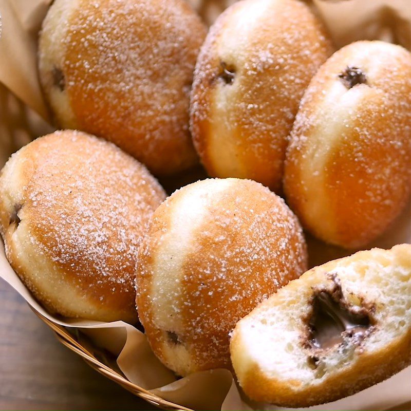 Step 6 Final Product Fried donut with nutella filling