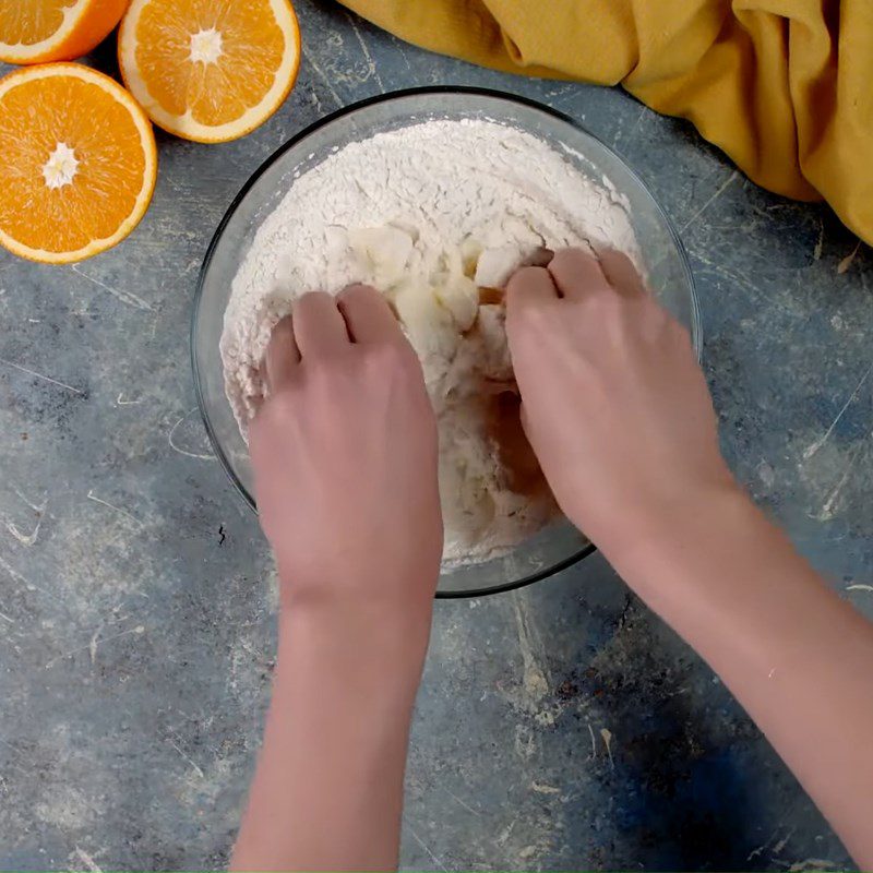 Step 1 Mix flour with butter Orange Cookies with Orange Jam Filling