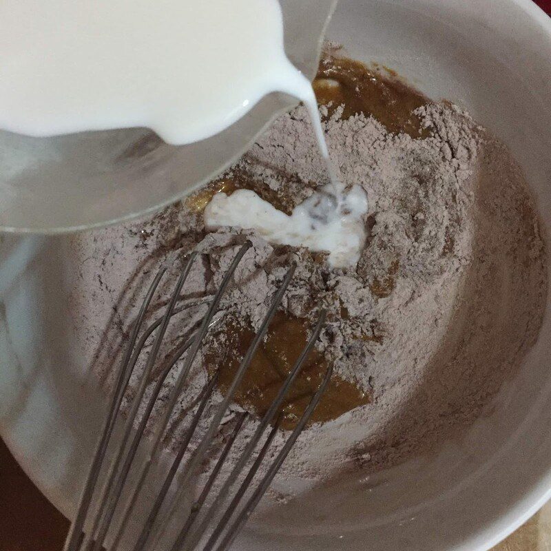 Step 1 Mixing the flour ingredients for Castella Cake - Taiwanese sponge cake