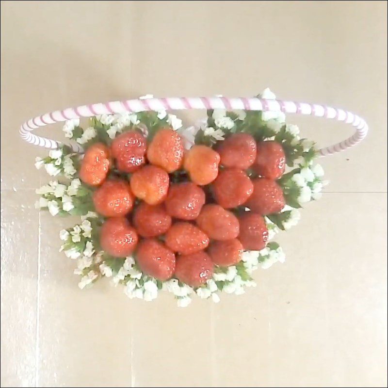 Step 4 Final Product Arranging the strawberry flower basket