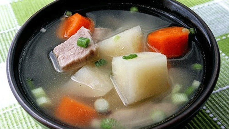 Carrot and lotus root soup