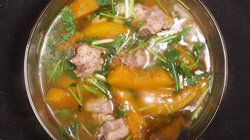 Pork rib soup with pumpkin