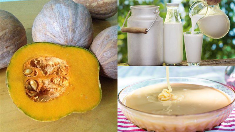 Ingredients for pumpkin milk dish