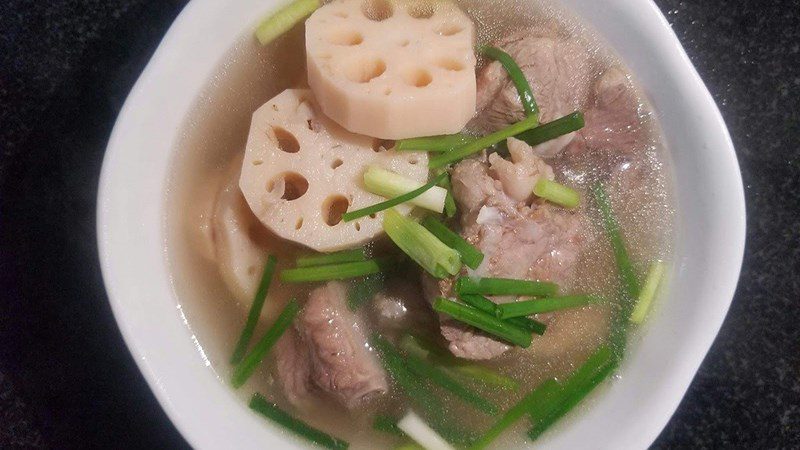 Pork rib soup with lotus root