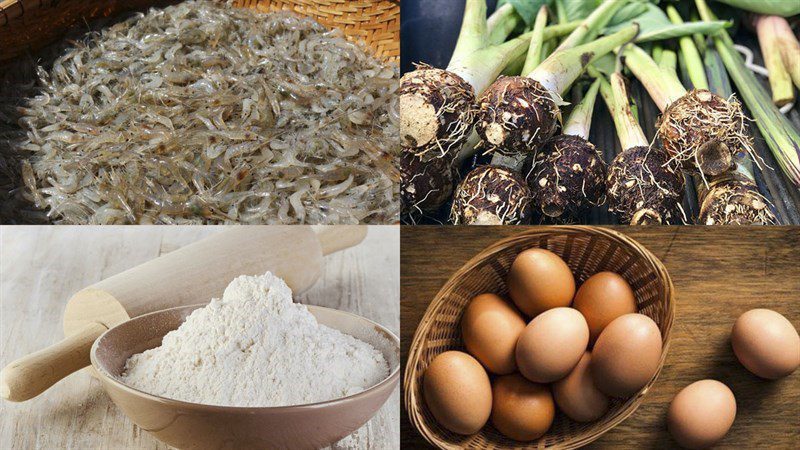 Ingredients for fried shrimp cake