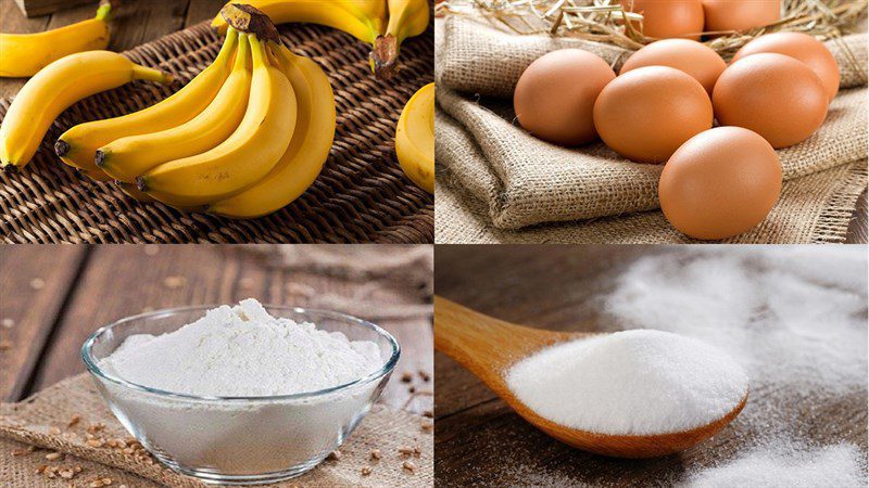 Ingredients for banana sponge cake