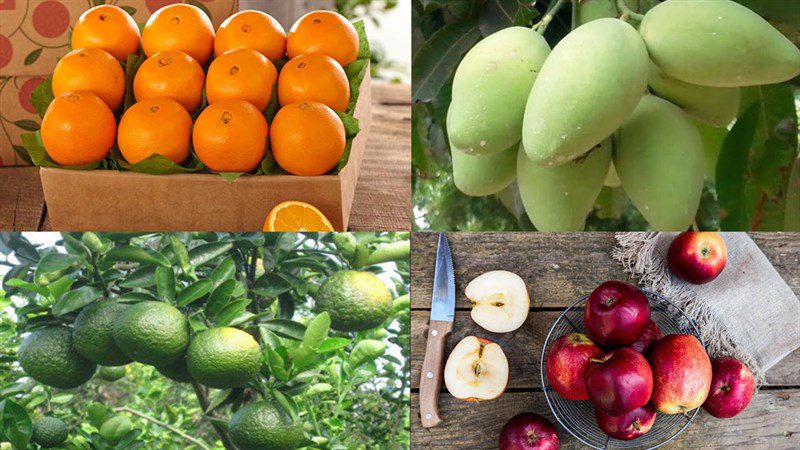 Ingredients for the dish on how to arrange and secure fruits