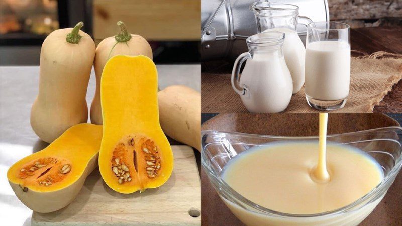 Ingredients for pumpkin milk dish