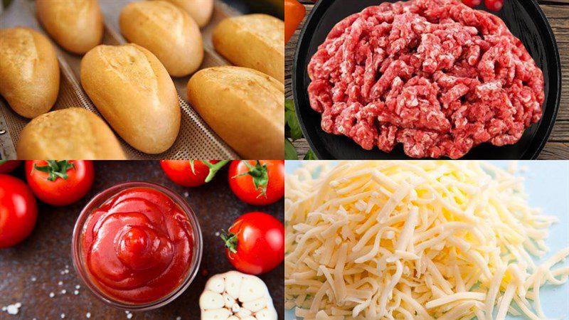 Ingredients for beef cheese bread