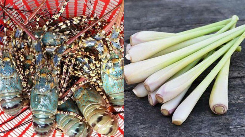 Ingredients for the dish 3 ways to make steamed lobster with beer, lemongrass, and coconut water