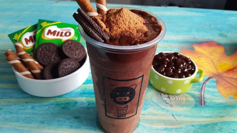 Milo cocoa with black sugar boba