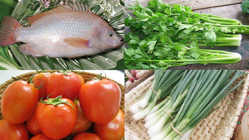 Ingredients for red tilapia soup