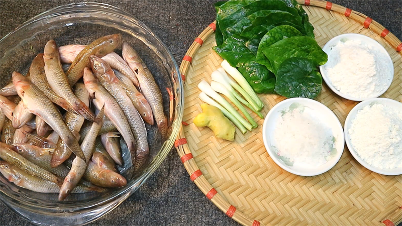 Ingredients for crispy fried goby fish