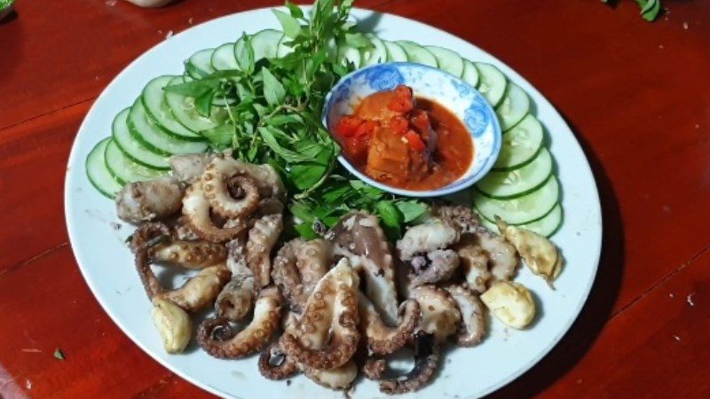 Grilled octopus with chili salt