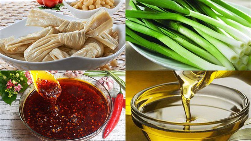 Ingredients for spicy stir-fried tofu skin