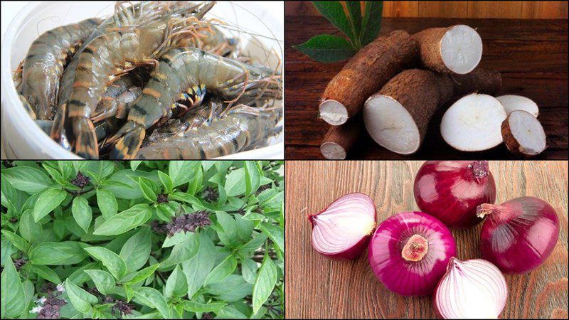 Ingredients for two ways to cook cassava soup (cassava)