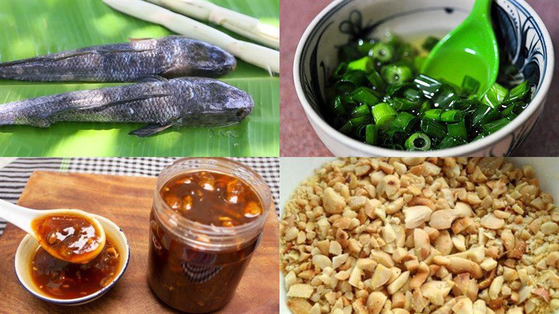 Ingredients for grilled snakehead fish