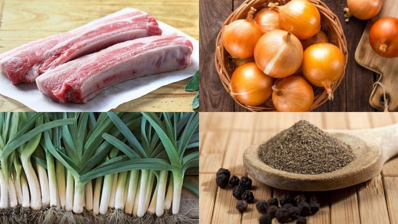 Ingredients for stir-fried pork with onions