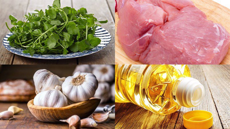 Ingredients for the dish Watercress soup with minced meat and meatballs