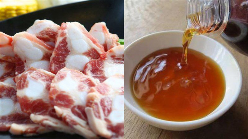 Ingredients for fried rib cartilage with fish sauce, fried rib cartilage with five spices