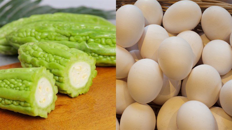 Ingredients for stir-fried bitter melon with eggs