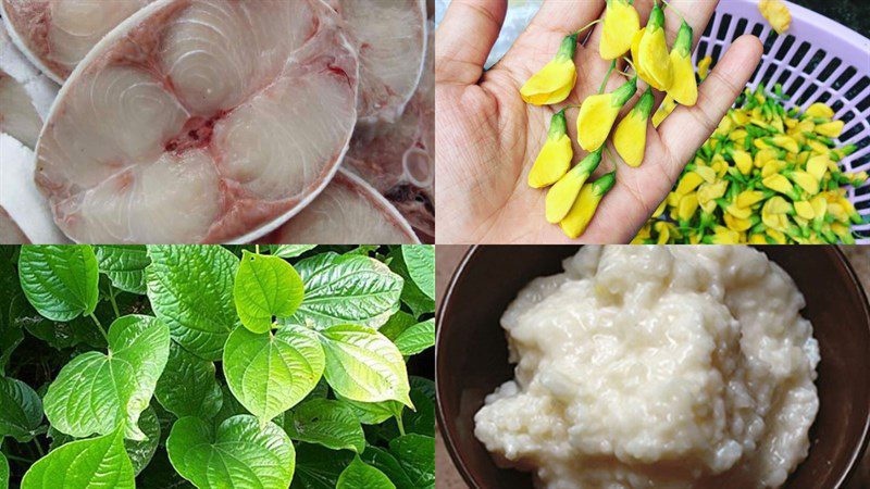 Ingredients for sour fish soup