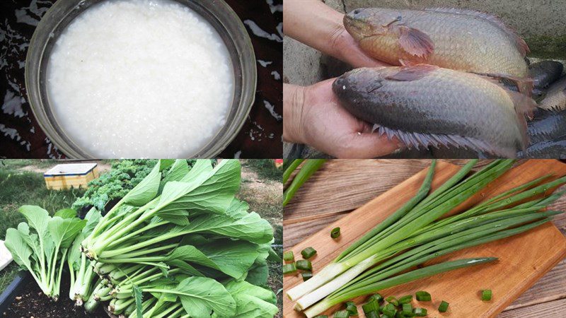 Ingredients for dish 2 ways to cook fish porridge for babies